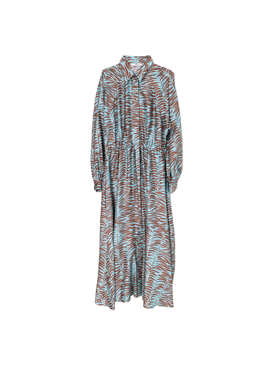 Odeeh Gemustertes Maxikleid aus Seide 	  36 petrol