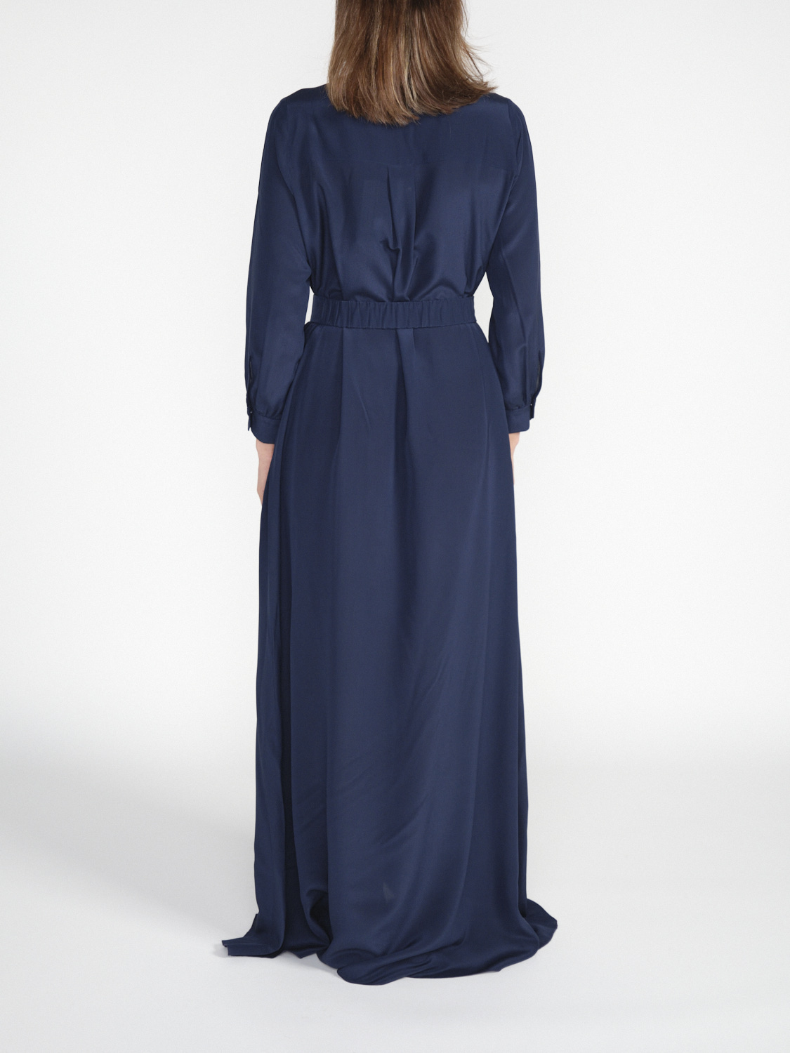 Antonia Zander Maxi dress with concealed button placket  marine XS