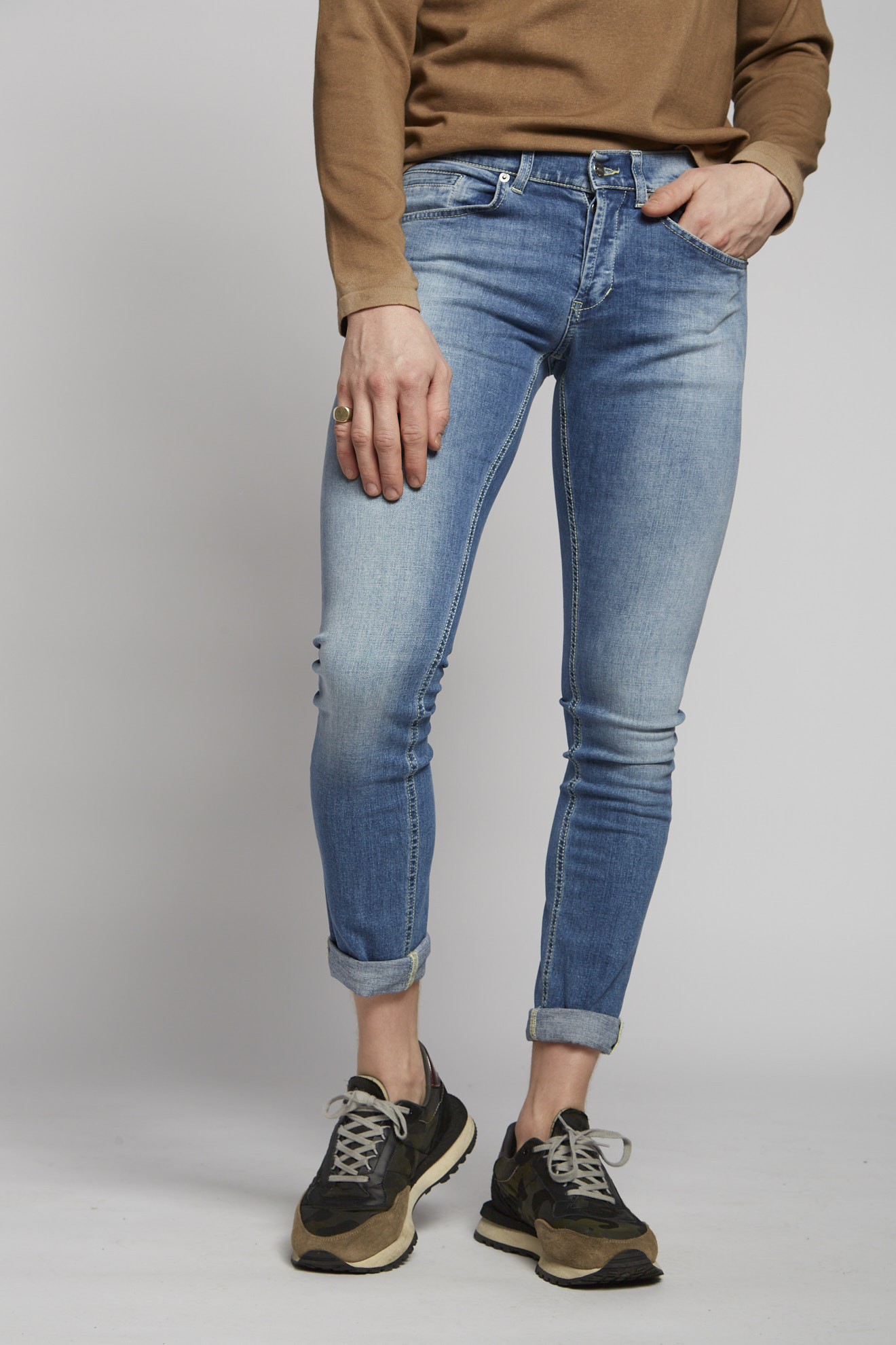 dondup jeans denim plain jeans model front