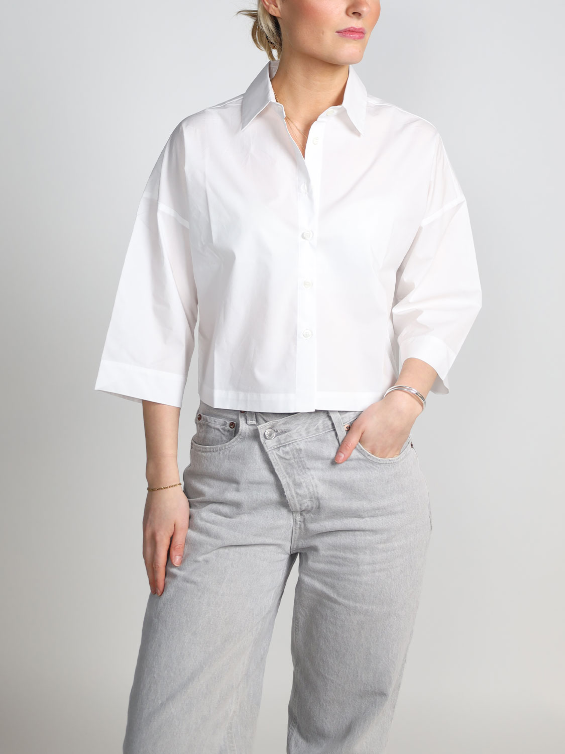 Roberto Collina Manica cotton blouse  white XS