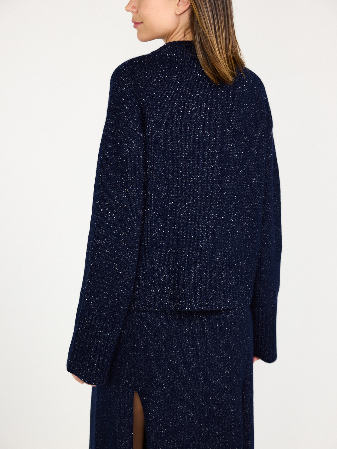 Lisa Yang Aletta - Textured cashmere silk sweater 36 navy Lisa Yang Aletta - Textured cashmere silk sweater 36 navy