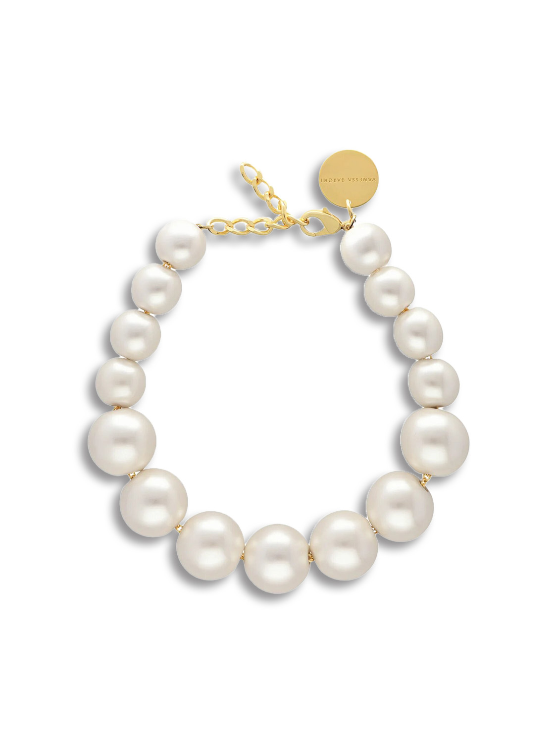 Beads Necklace Pearl - Necklace in ball design with pearl look