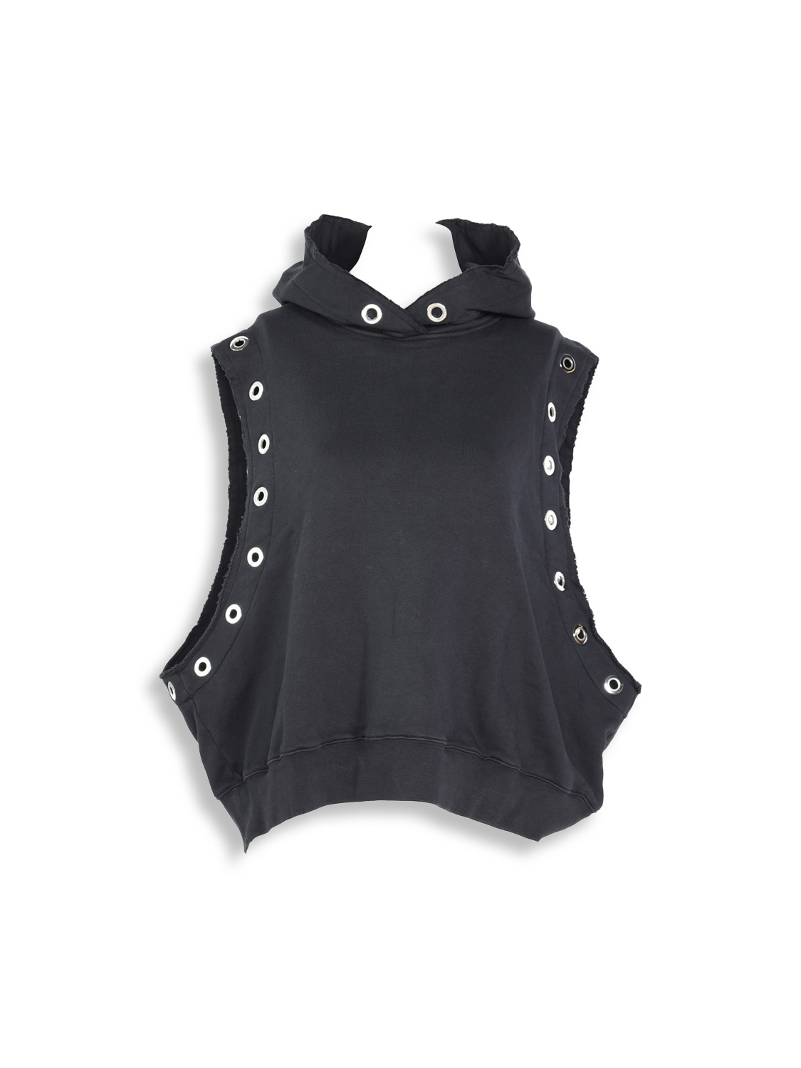 Hooded Top Sleeveless with Hole Details 