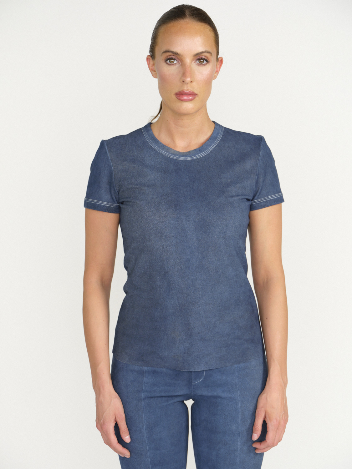 Stouls Stouls 05 - T-shirt in lamb leather  blue M