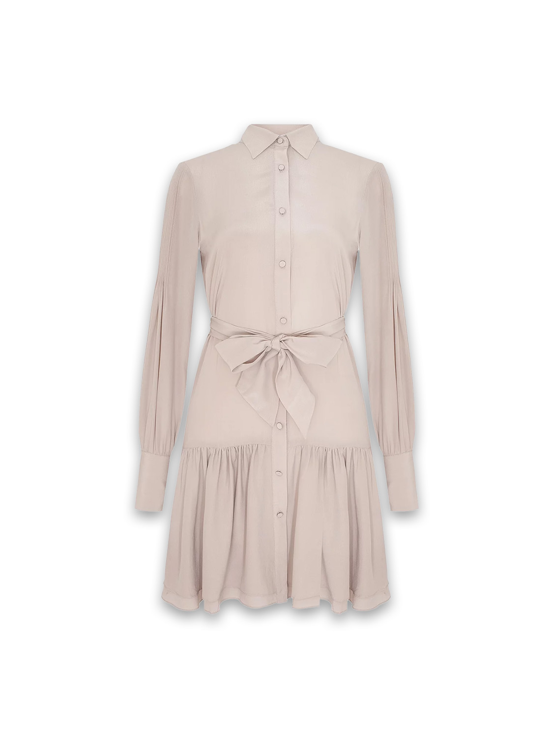 Sly010 Emilia - Satin dress with ruffle details  beige 36