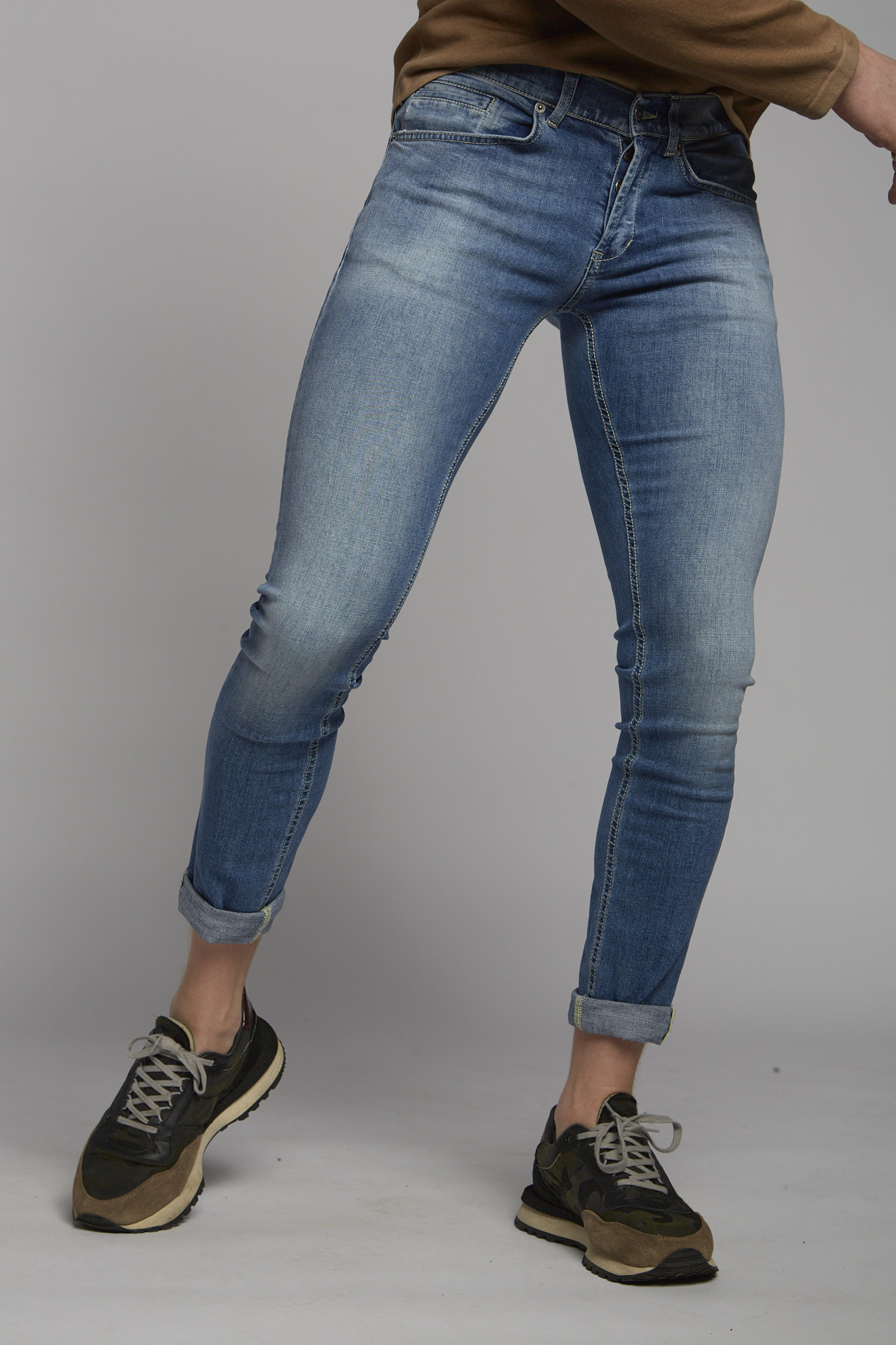 dondup jeans denim einfarbig jeans model frontansicht