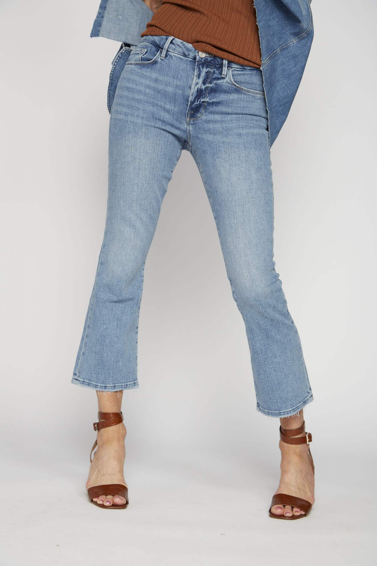 frame jeans denim plain mix model front