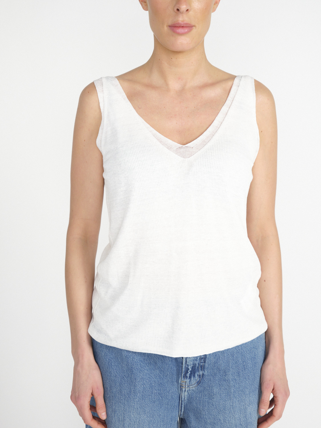 Dorothee Schumacher Summer Ease – Rippenstrick Top   blanco XS