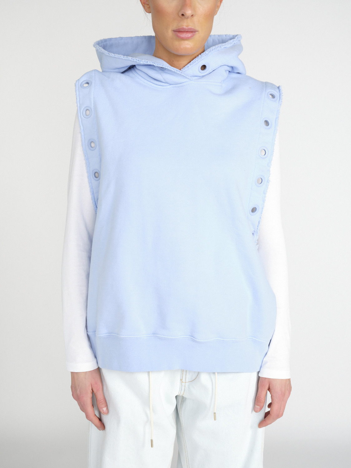 Khrisjoy Hoodie Vest – Ärmelloser Kapuzenpullover   blau XS/S
