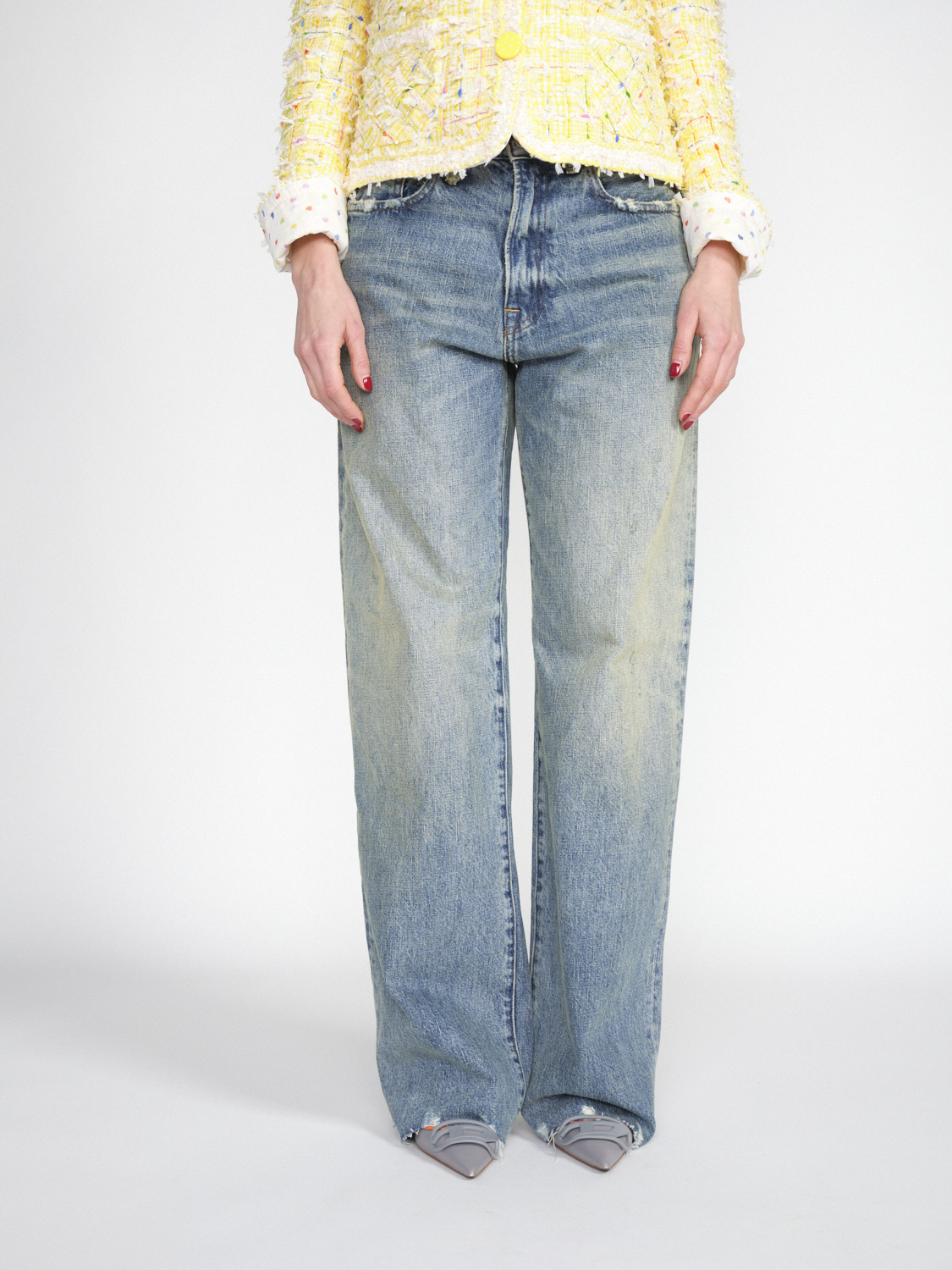 R13 Dárcy - Vintage Boyfriend Jeans mit Washed-Effekten	  azul 25