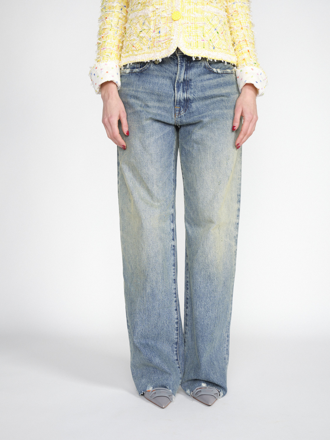 R13 Dárcy - Vintage Boyfriend Jeans mit Washed-Effekten	  blau 25