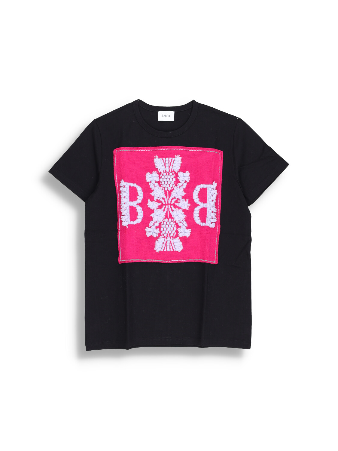 Barrie Camiseta con parche de cachemira con logotipo - Camisa con parche de cachemira con logotipo rosa XS