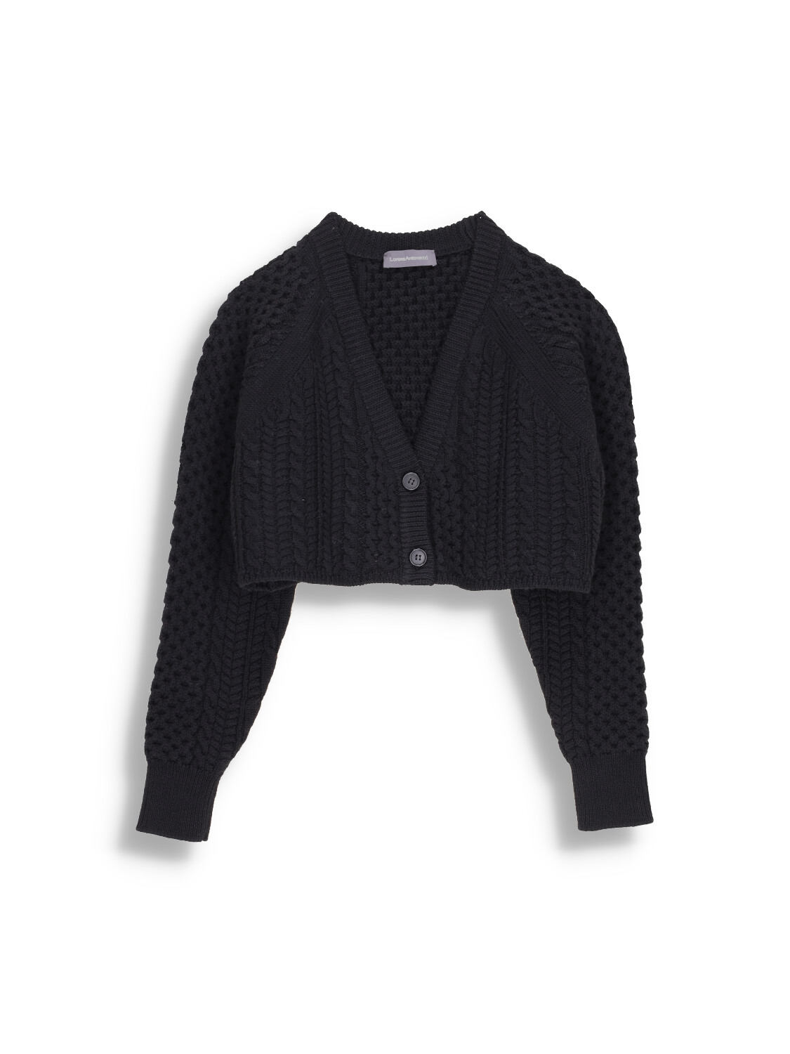 Cropped cardigan with V-Neck made of virgin wool