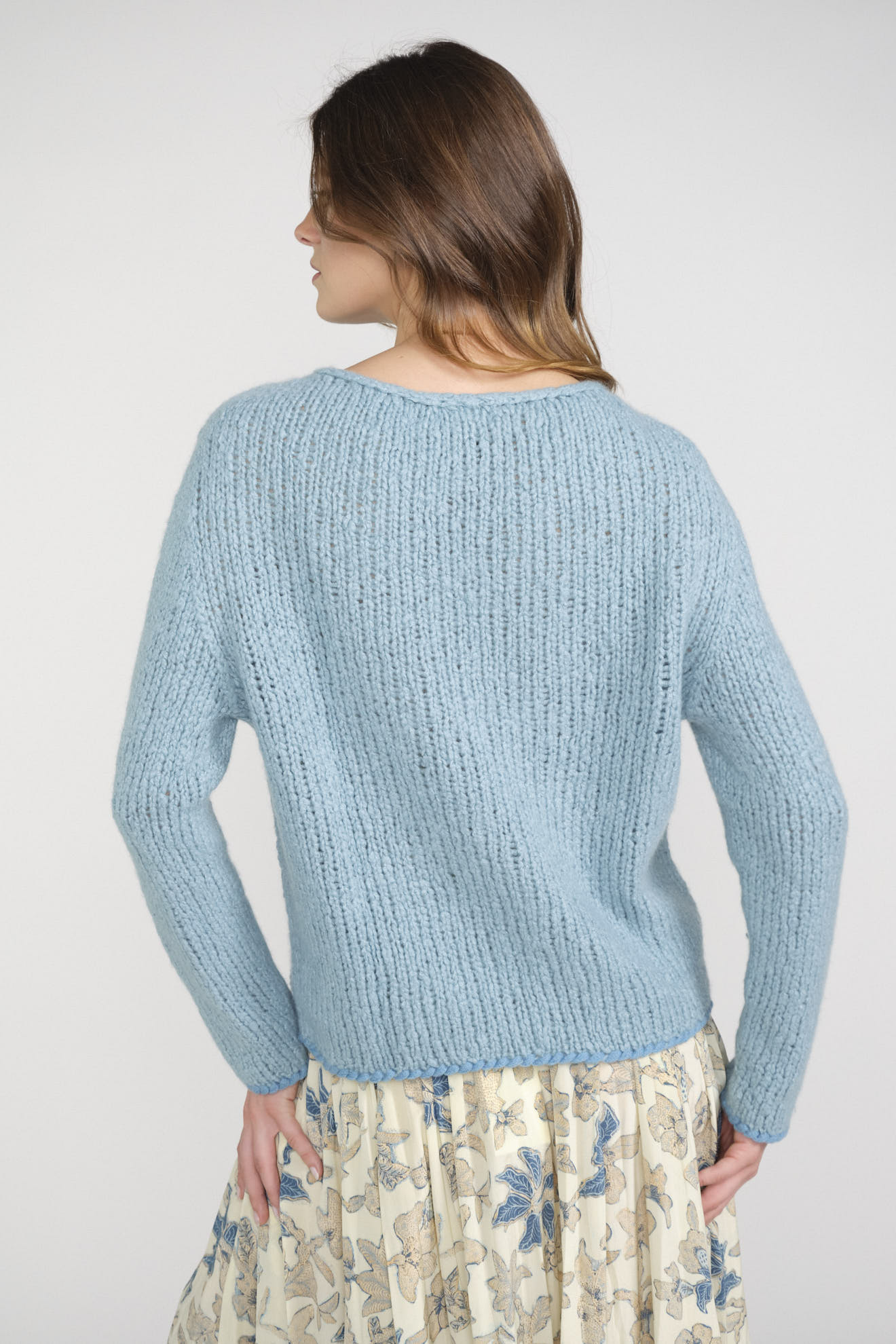 wommelsdorf sweater blue plain cotton