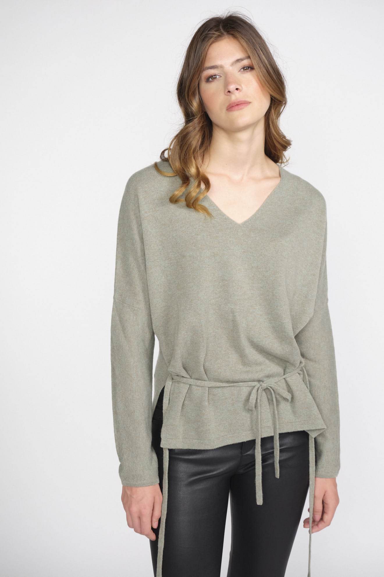 Odeeh Cinched Belt Sweater grey S