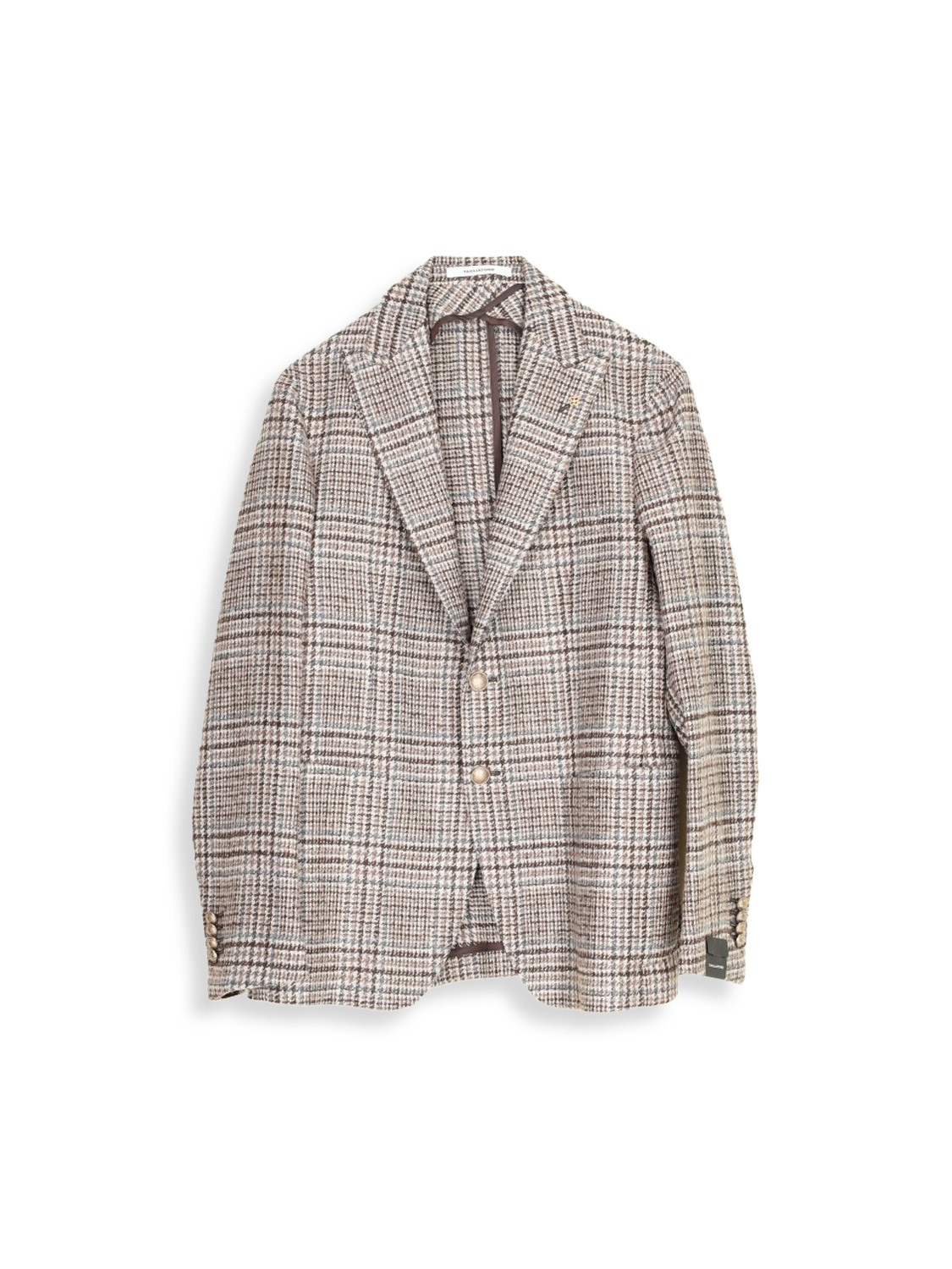 TAGLIATORE Wool classic blazer with checked pattern  beige 50