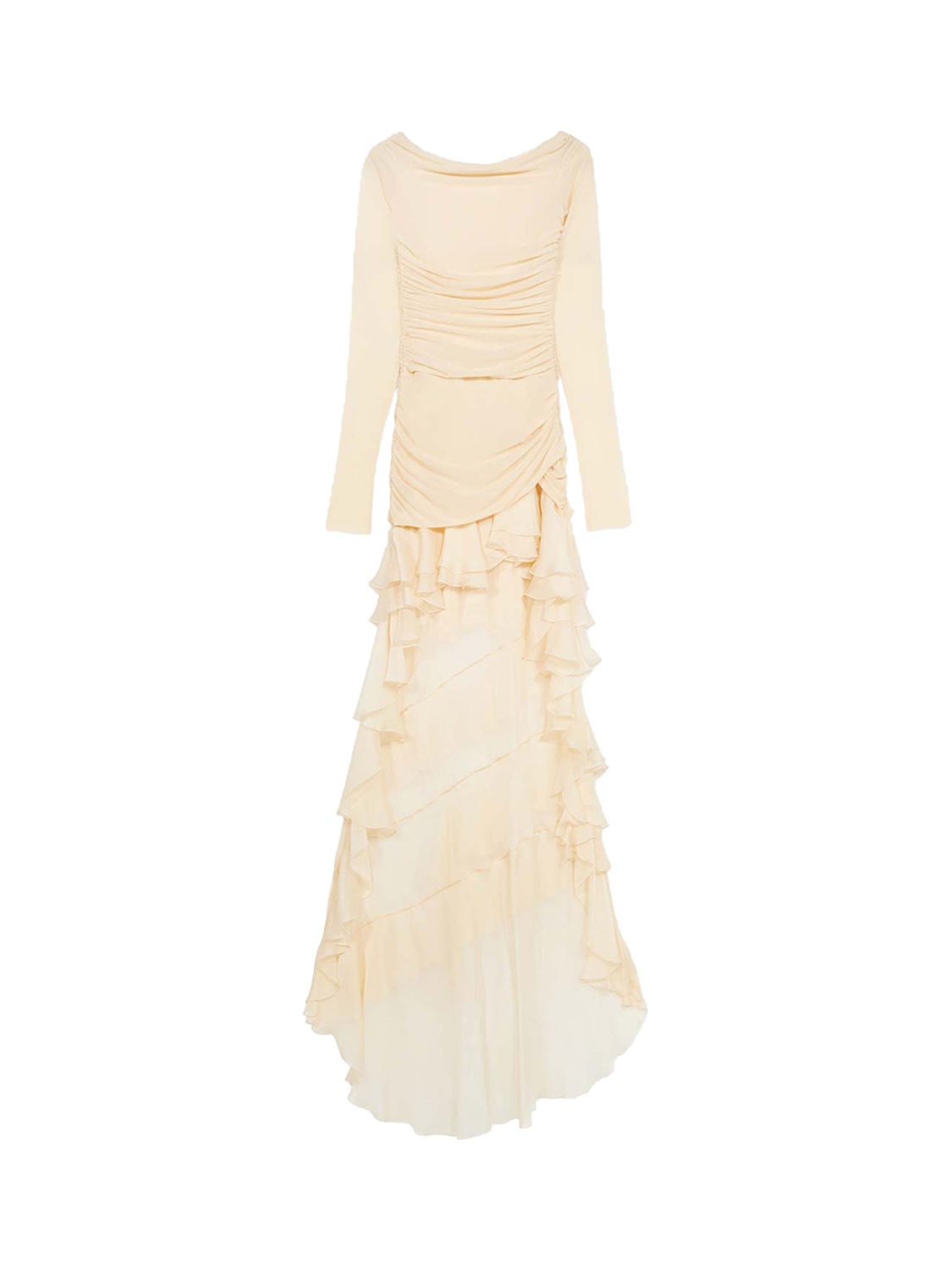 Blumarine Ruffle dress with long train  beige 34