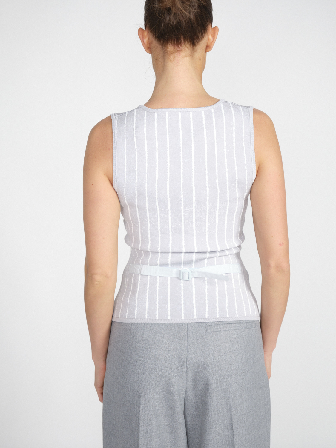 PH5 Marigold - Top in maglia elasticizzata con gilet in denim  grigio XS
