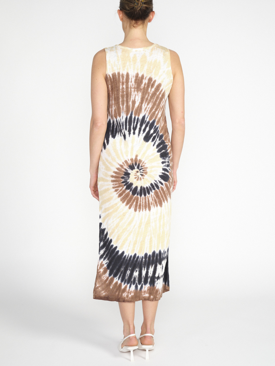 Kujten Midi dress with tie-dye print  beige S/M