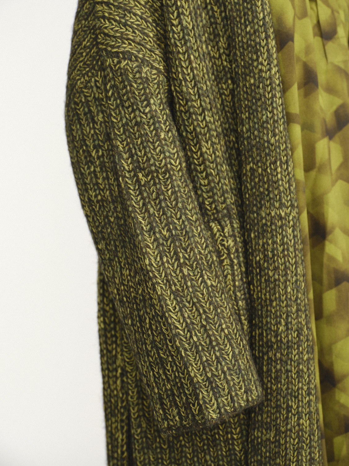 Odeeh Chunky knit oversized wool cardigan green S
