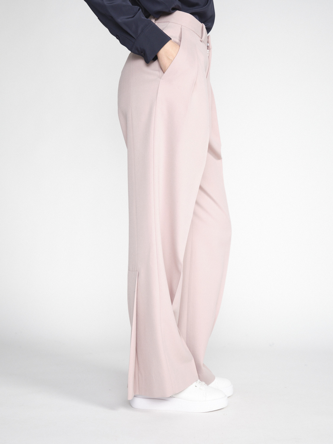 Victoria Beckham Double Pleat Trouser - Pantalon à pinces en laine vierge mélangée   rose 34