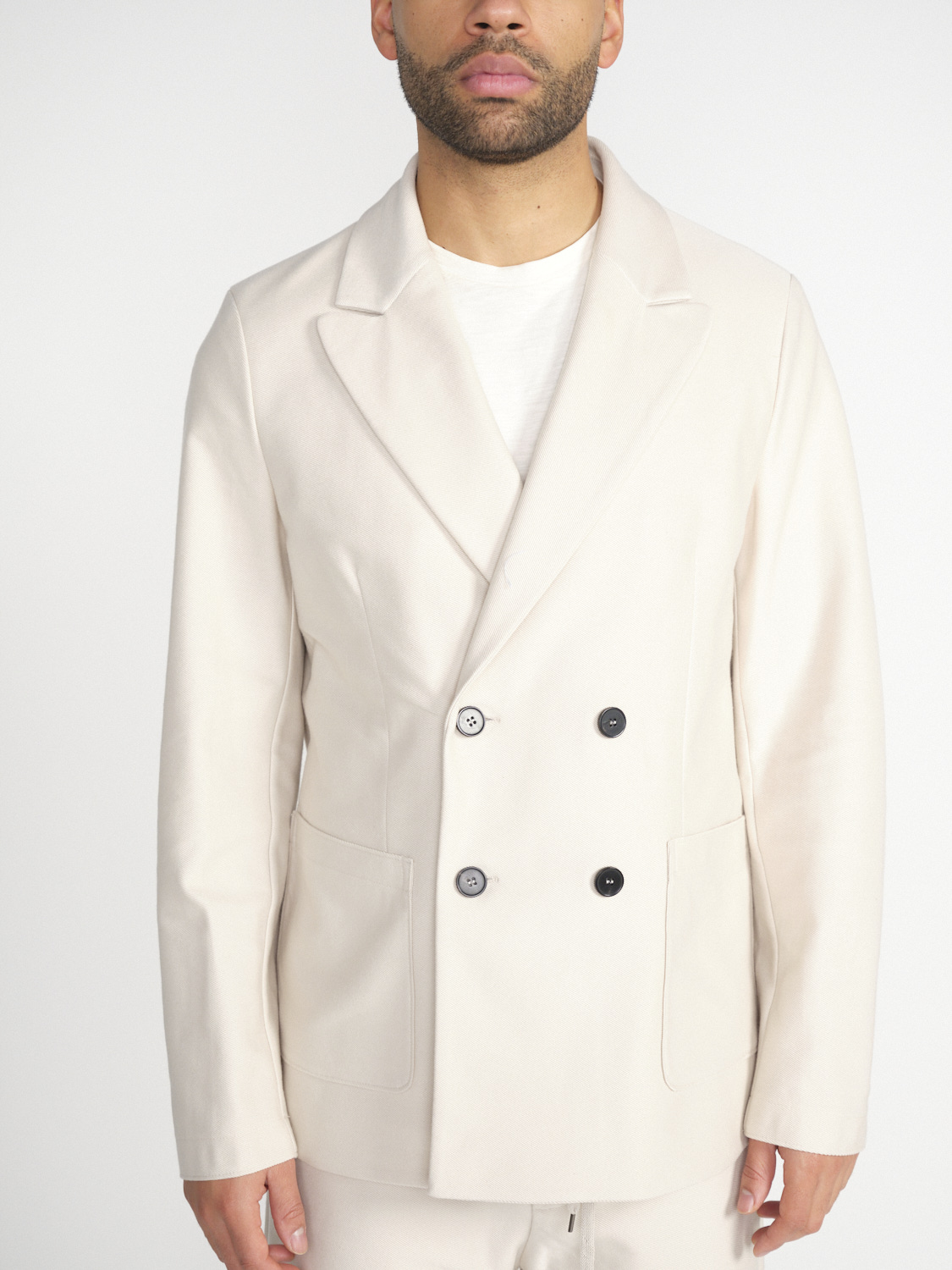 Harris Wharf London Peak Label – Soft cotton jacket  creme 48