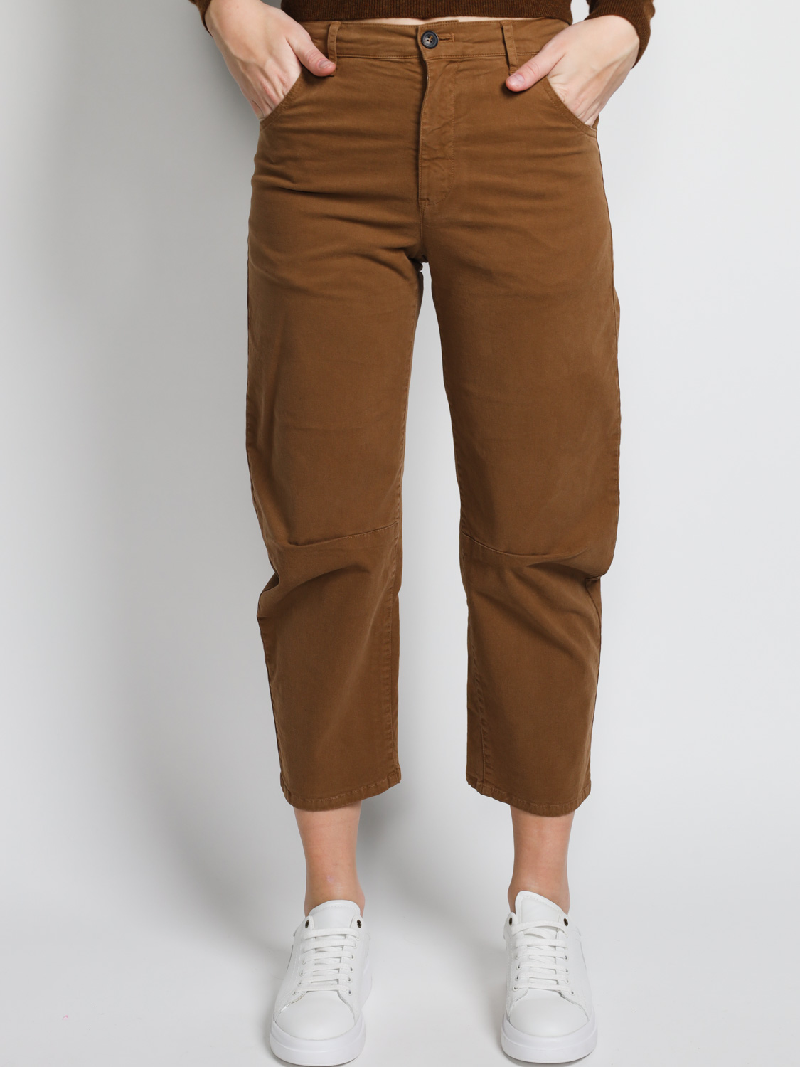 Nili Lotan Emerson Pant – Baumwoll Hose mit lockerer Passform   camel 34