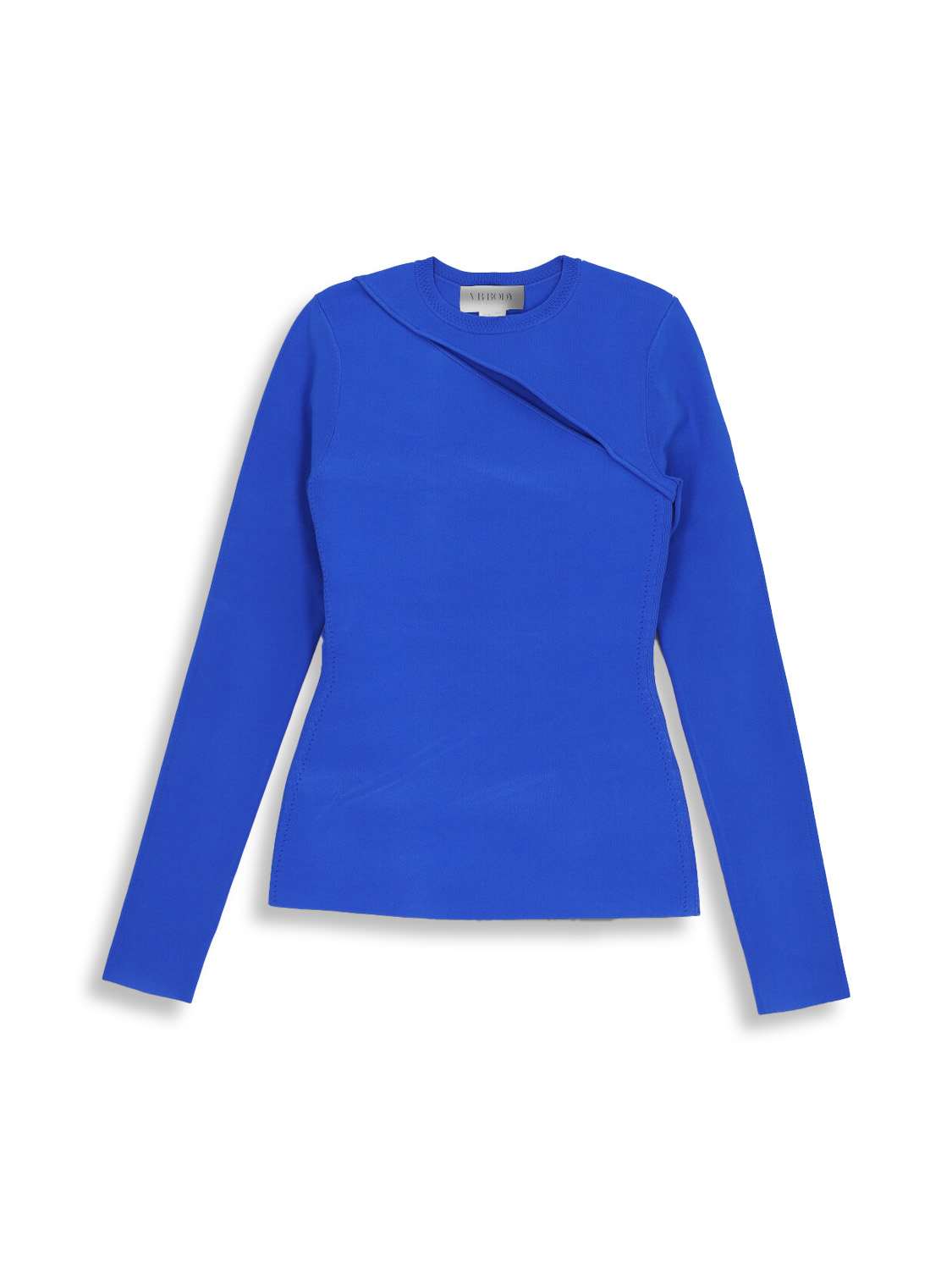 Victoria Beckham Cut Out Shirt – Figurbetontes Langarmshirt mit Cut- Outs blau 38