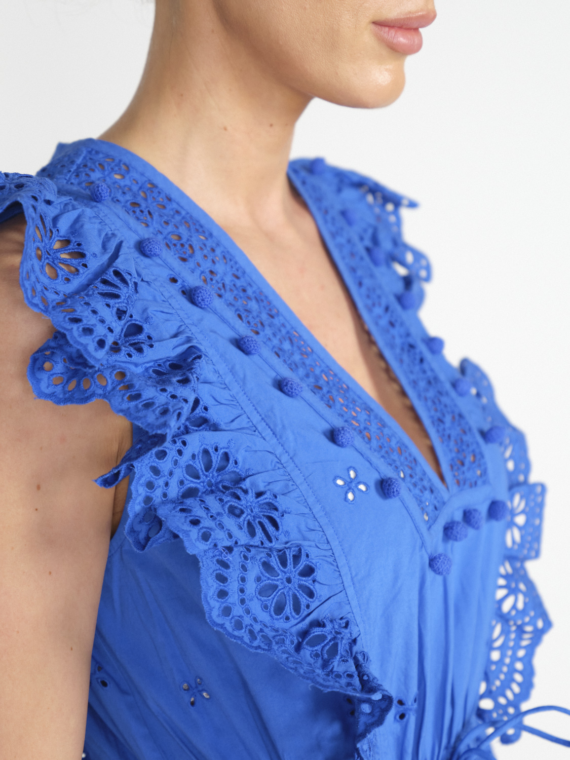 Ulla Johnson Lilith Dress - Minikleid aus Baumwolle mit Lochmuster   blau 34