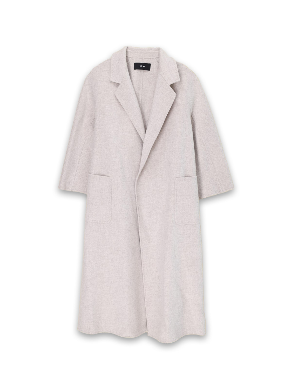 Arma Seguret - Oversized wool coat with tie ribbon  beige 34