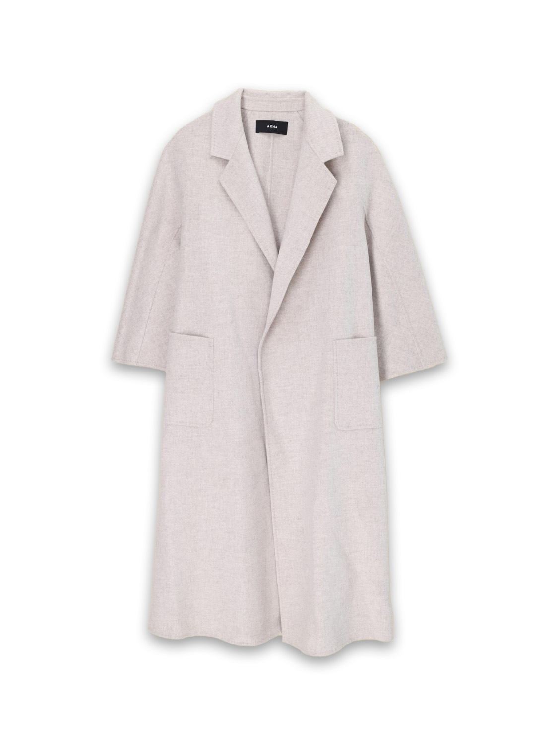 Seguret - Oversized wool coat with tie ribbon 