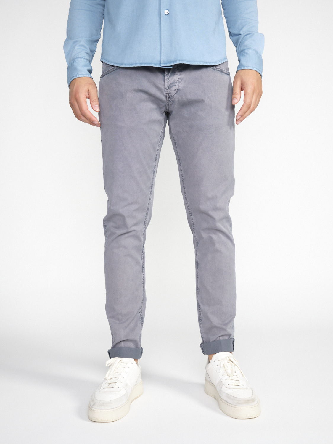 Dondup George – 5-Pocket Hose mit geradem Bein  grau 34