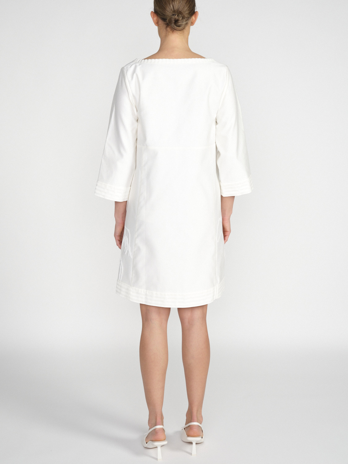 Antonia Zander Joseline – Minikleid aus Baumwolle mit eingesticktem Detail   weiß XS