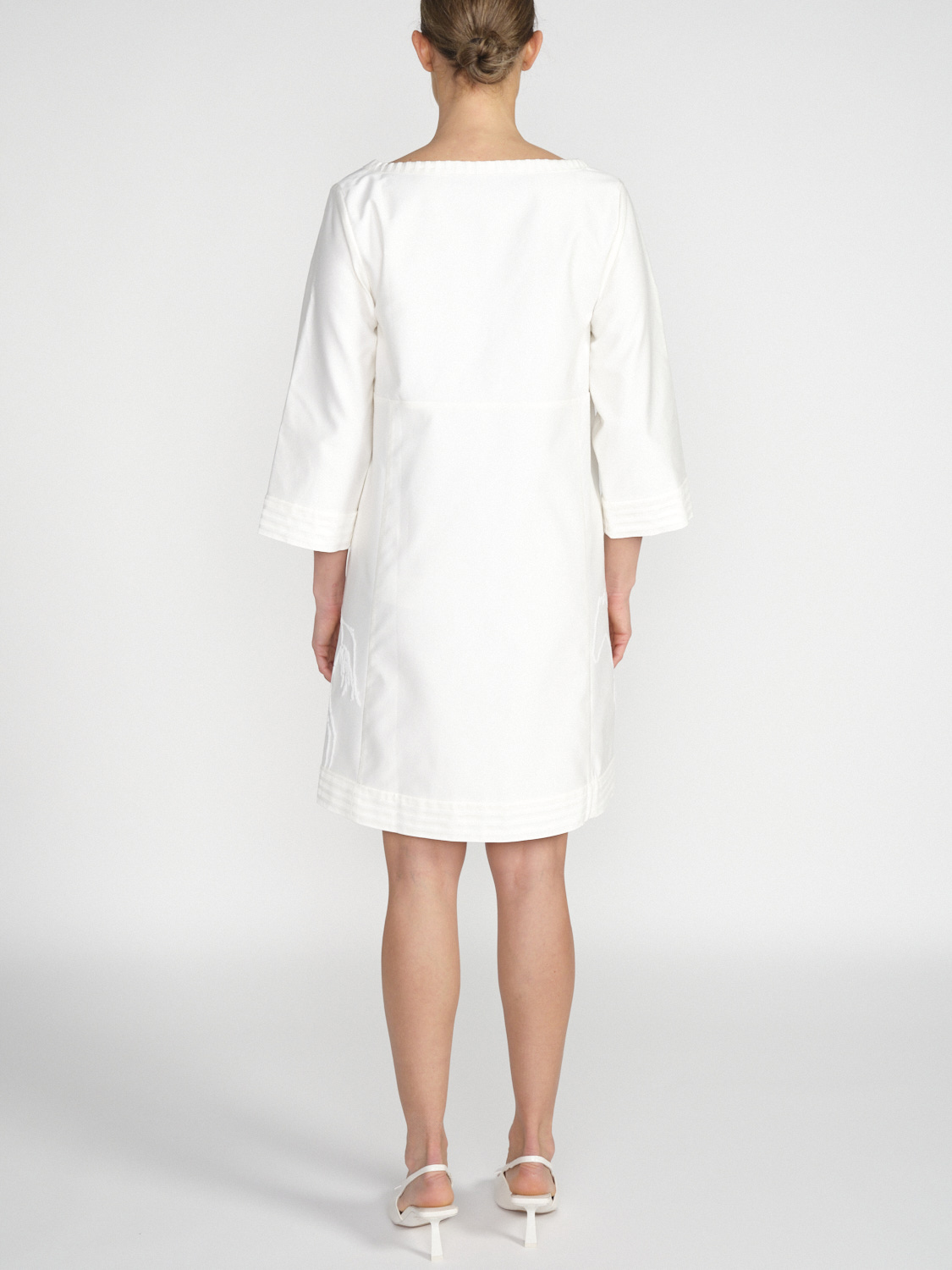 Antonia Zander Joseline cotton mini dress with embroidered detail  white M