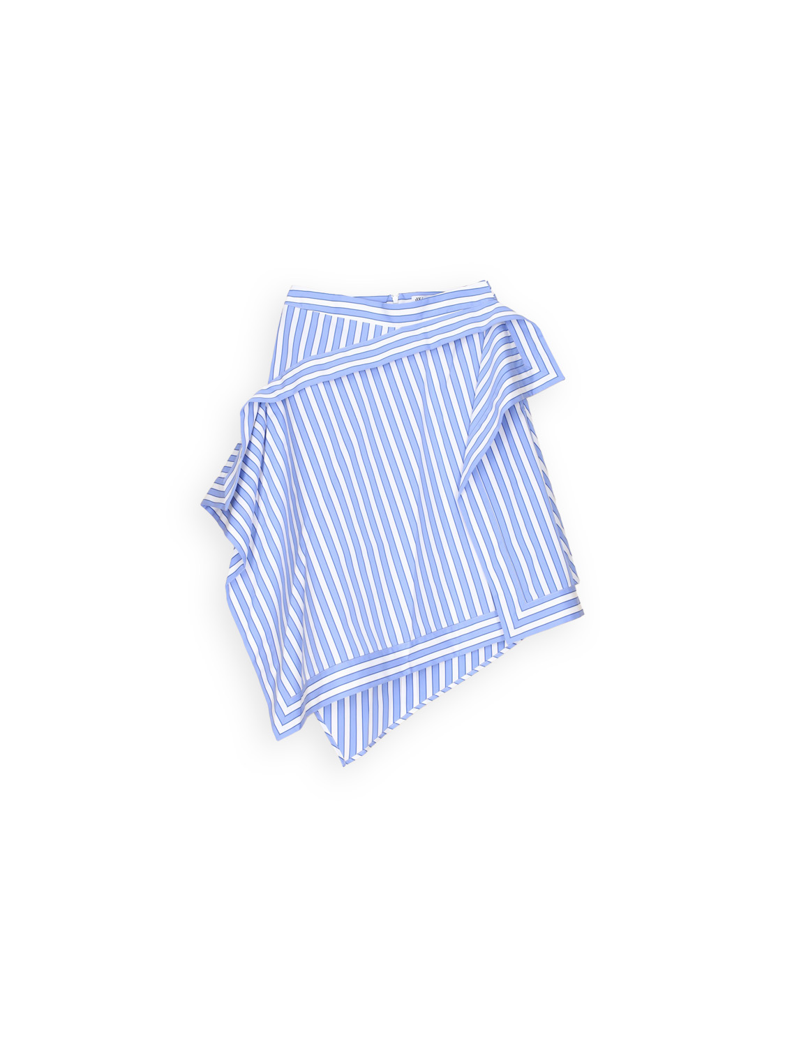 Asymmetric cotton skirt with striped design 