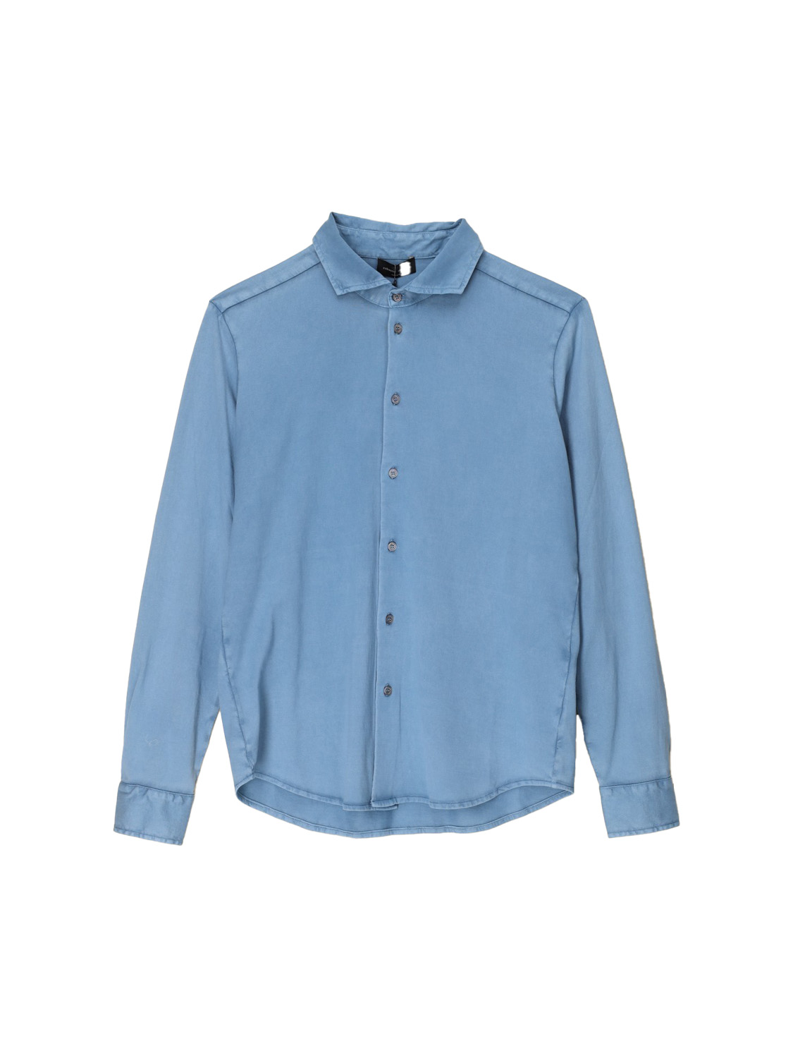 Roberto Collina Baumwoll-Hemd im Jeans-Look petrol 50