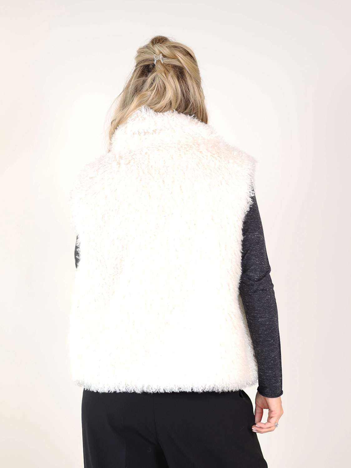 Betta Corradi Gilet – Weste in Felloptik   weiß S