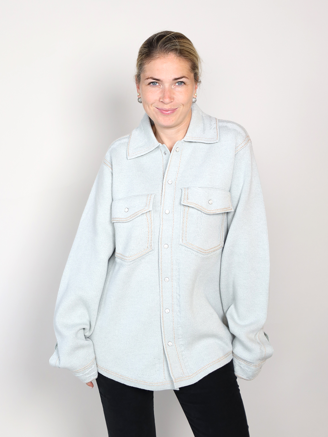 Barrie Cashmere-Strickjacke blau S