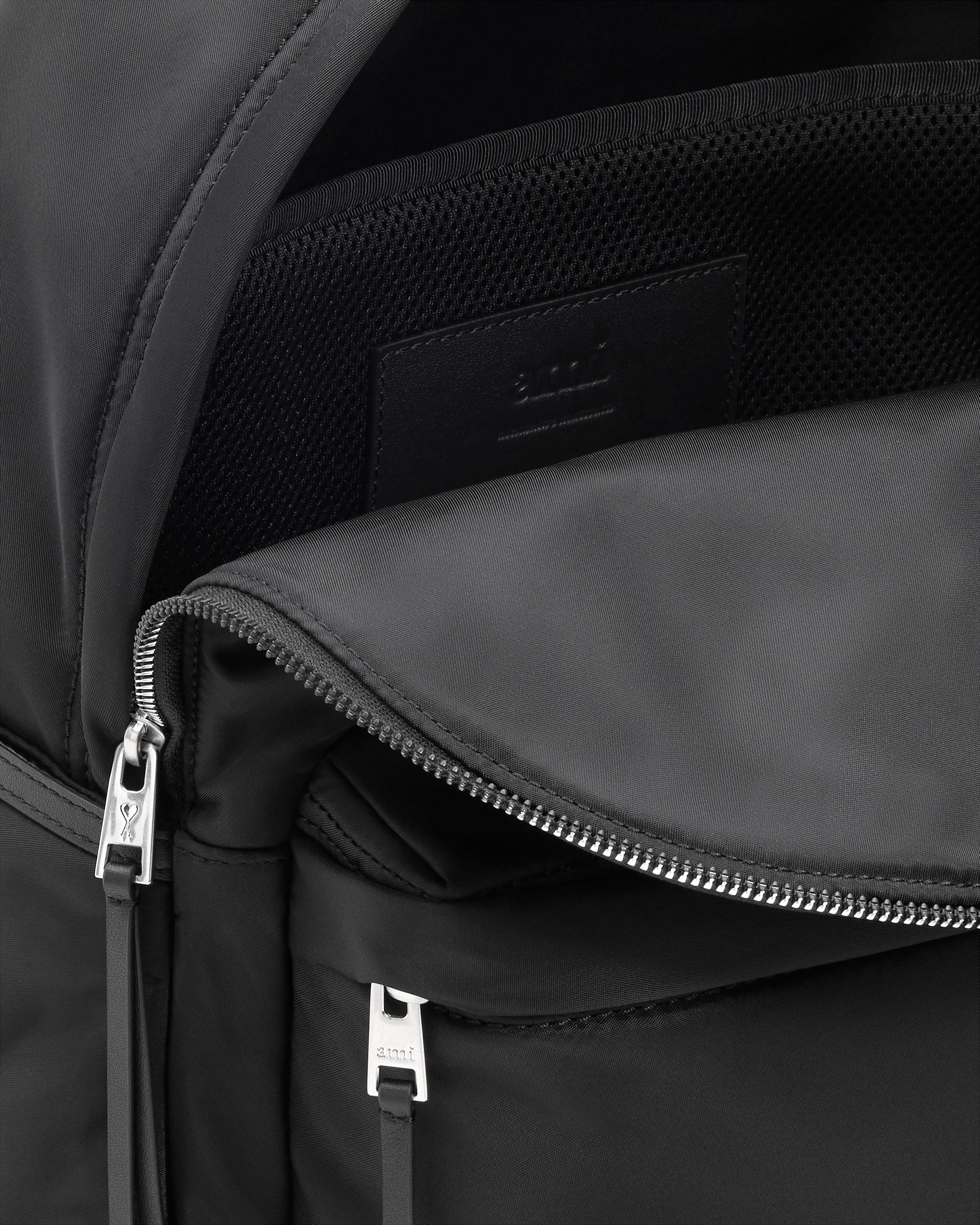 Ami Paris Black nylon canvas backpack black One Size Ami Paris Black nylon canvas backpack black One Size