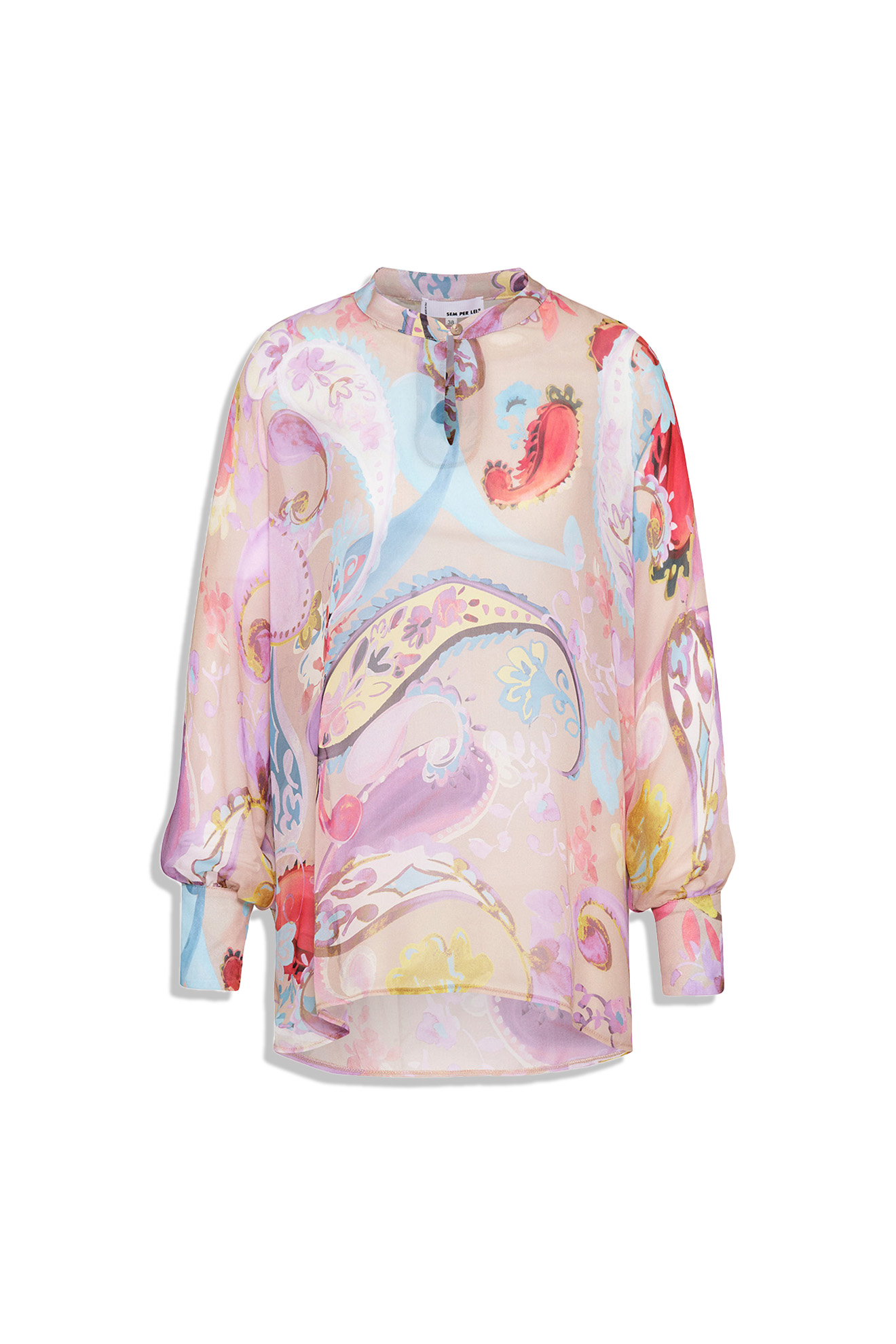 Chiffon - Bluse mit buntem Blumenmuster multi 38