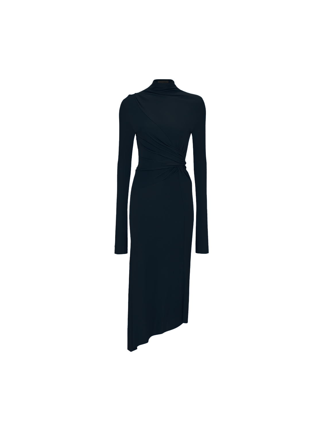 High Neck – Midikleid mit drapierter Taille  