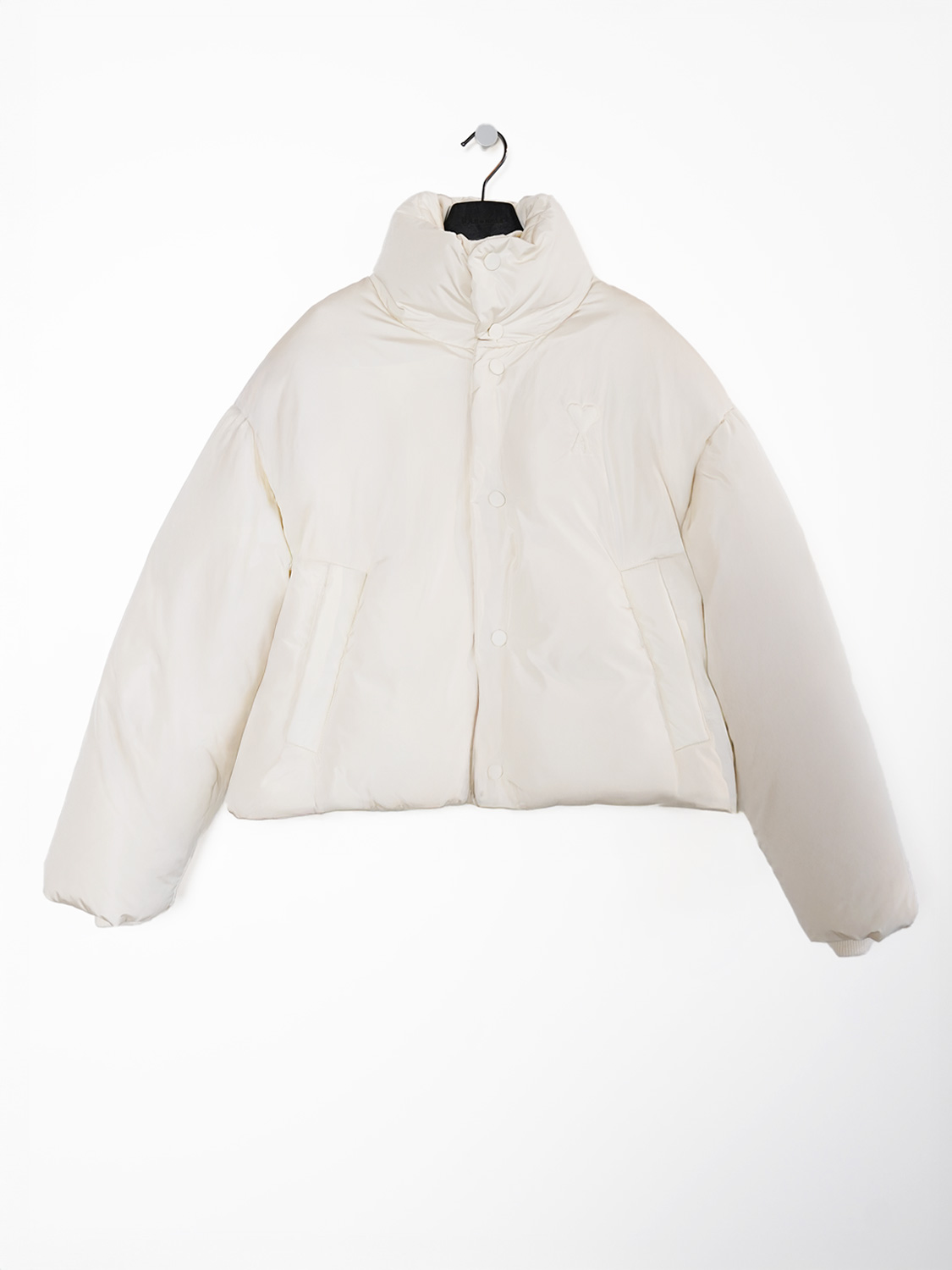 Puffer jacket with high collar