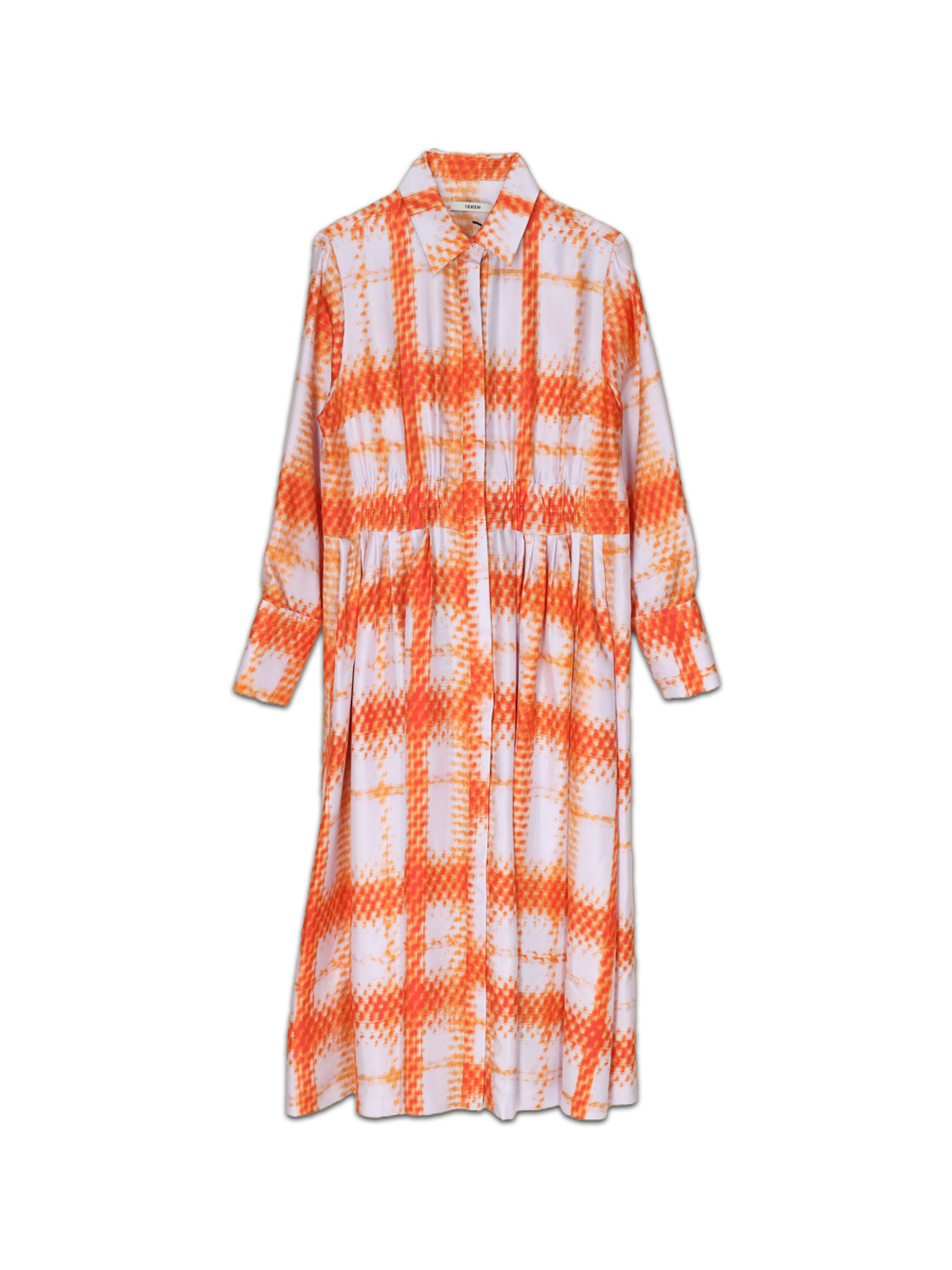 Silk midi dress with a polka dot pattern 
