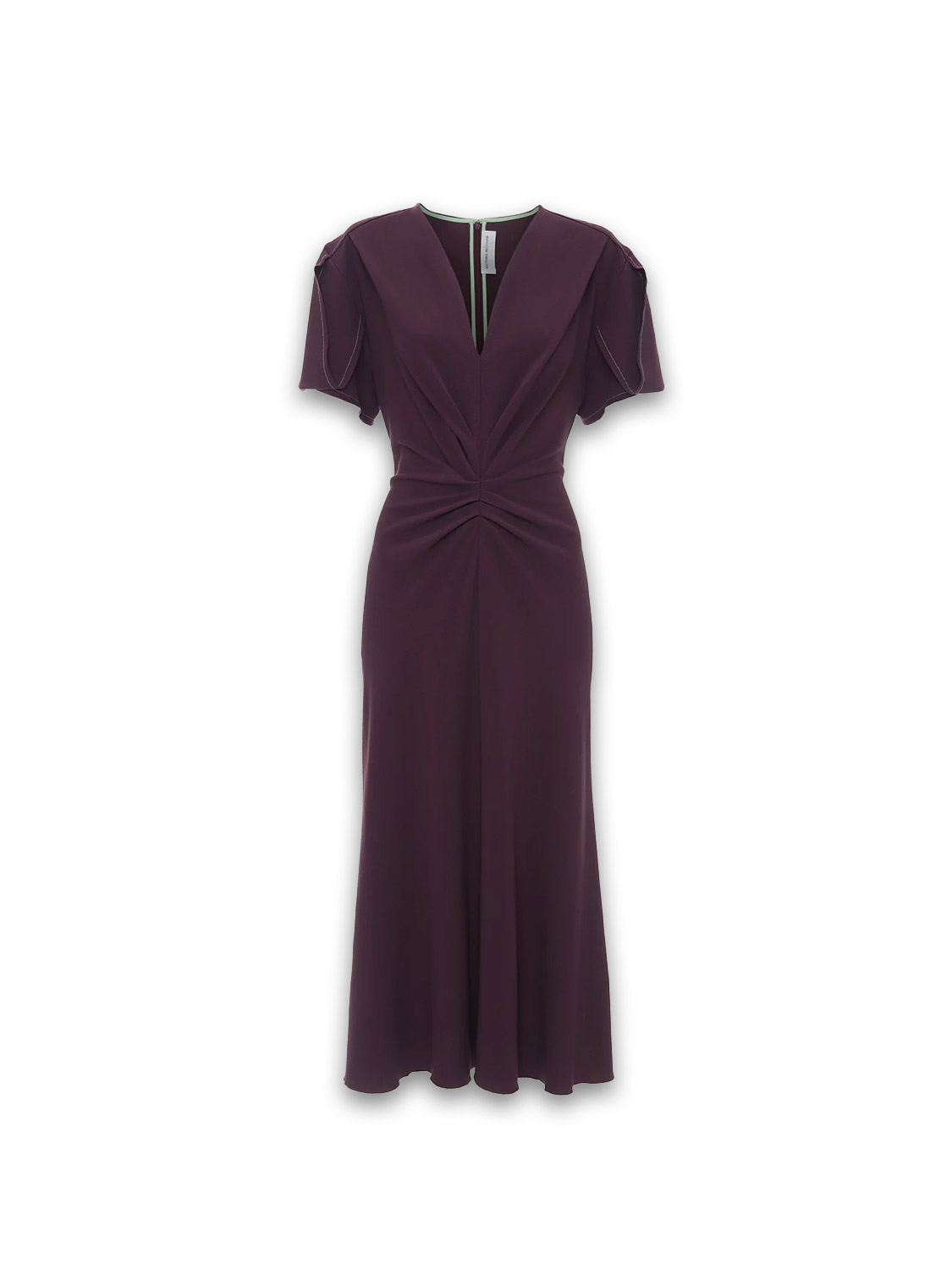 Gathered V-Neck midi dress 