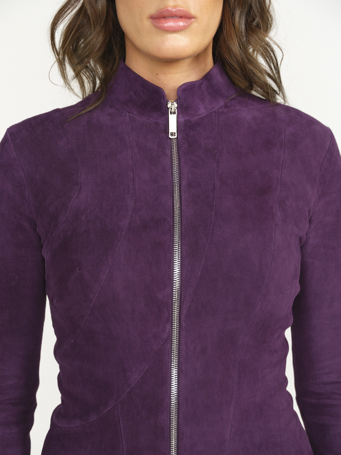 jitrois Ayna - Jacket with waist seams and stand-up collar purple 36
