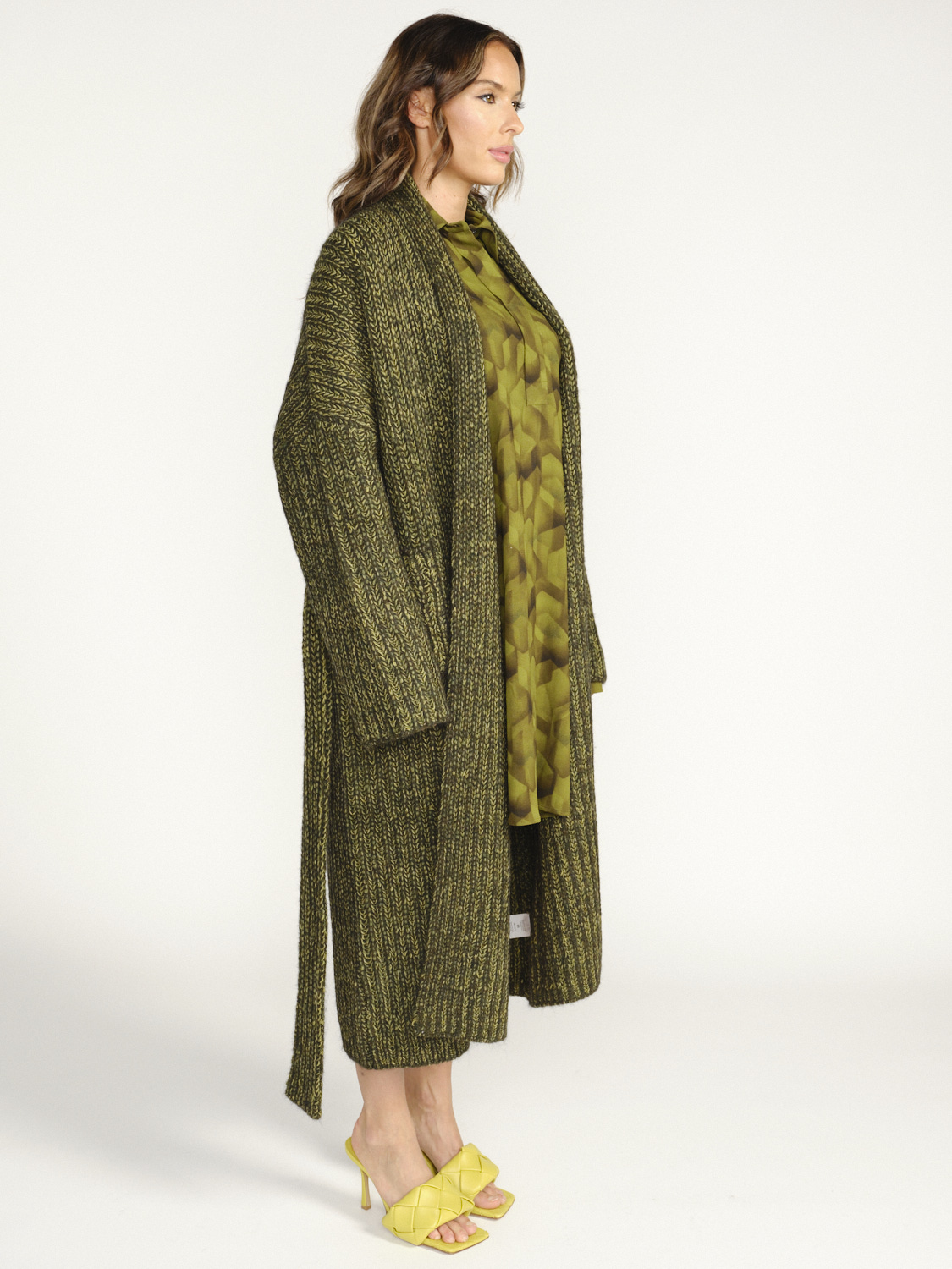 Odeeh Cardigan oversized en laine à grosses mailles grün S