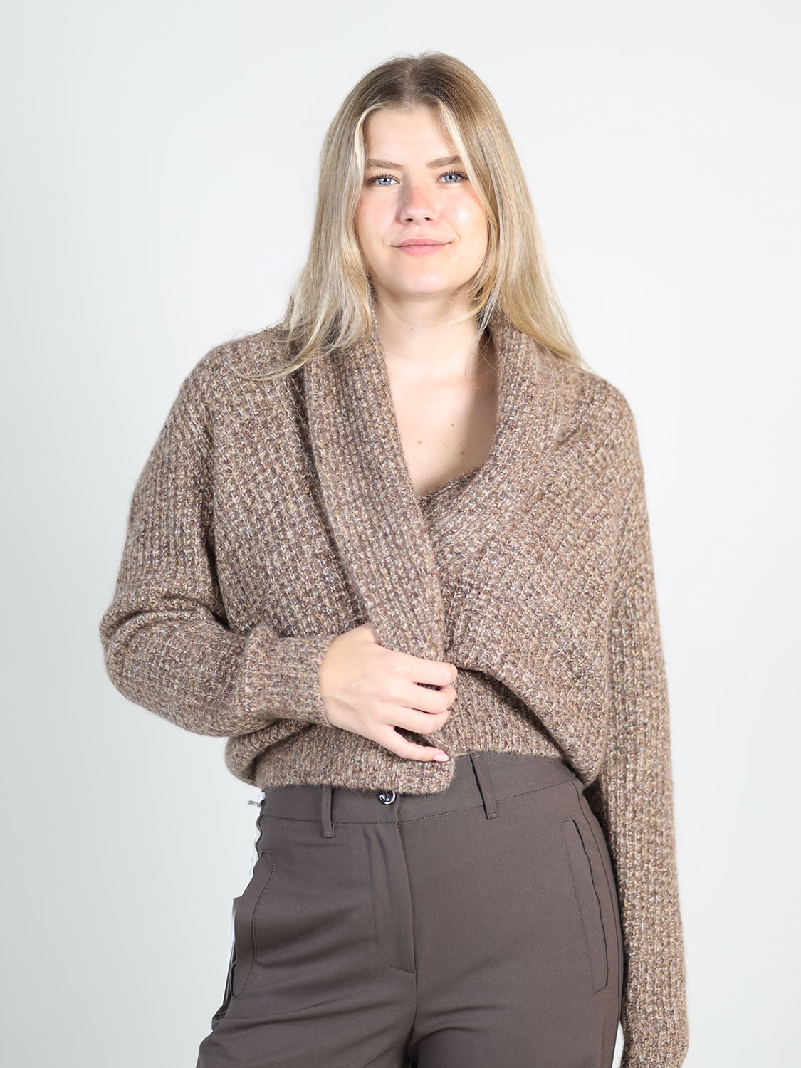 Frenckenberger Mini Waffle - Strickjacke  braun S