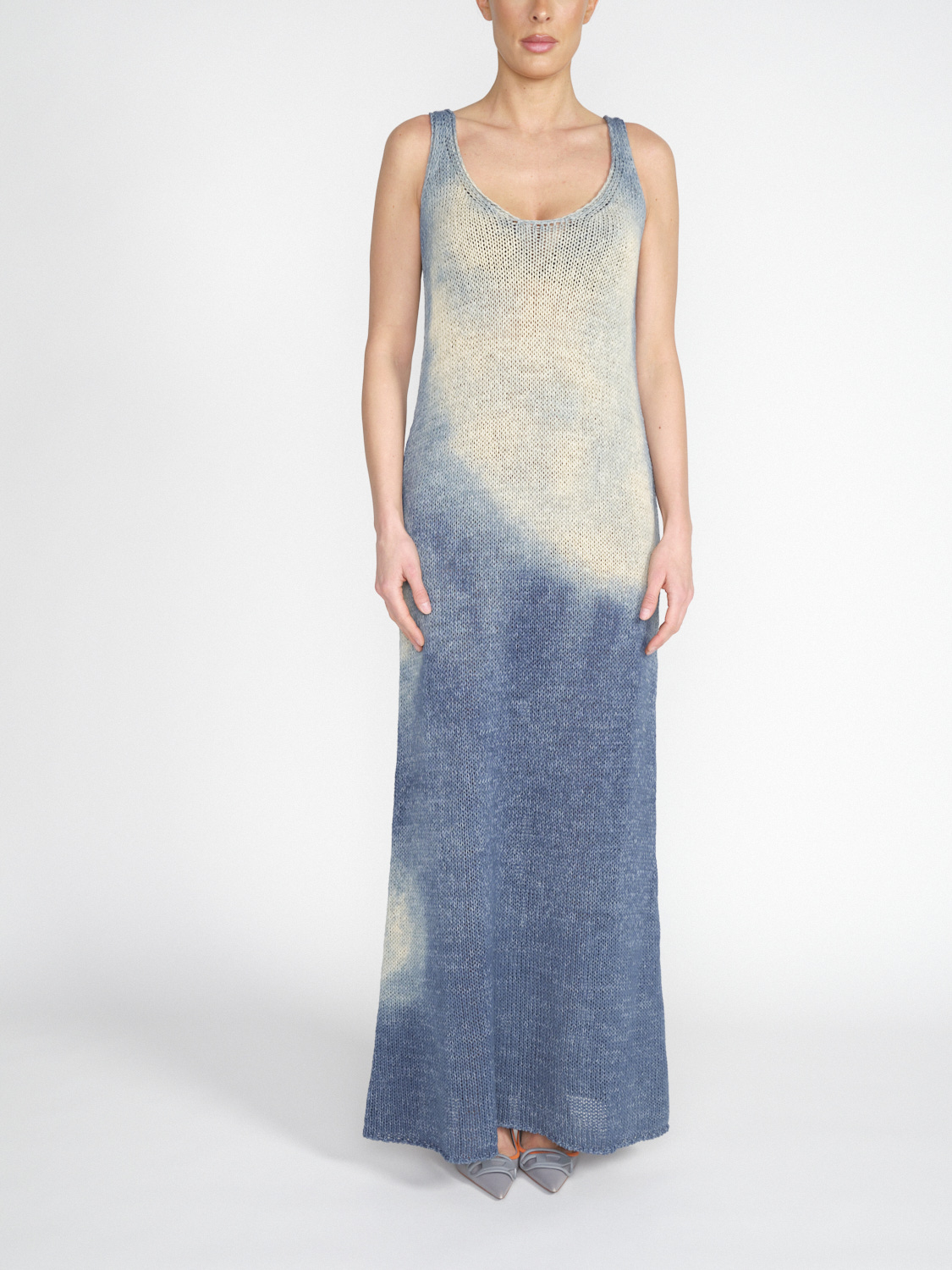 Roberto Collina Senza - Maxi knit dress with color gradient  green S