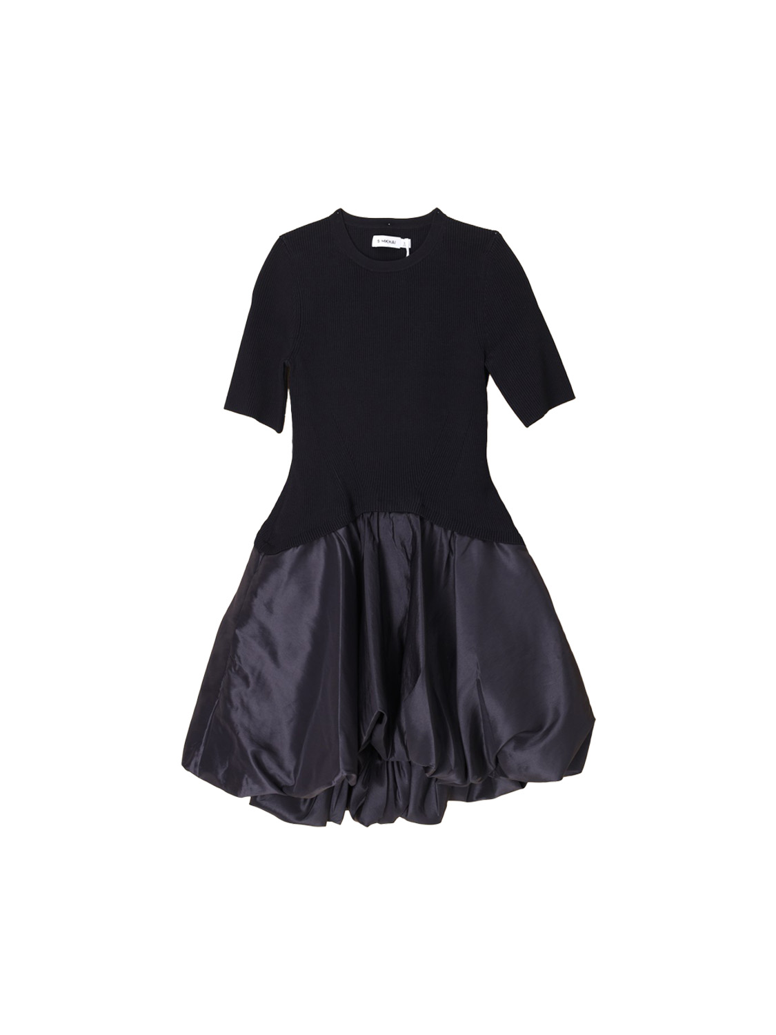 Simkhai Kenny knit mini dress with balloon skirt black S Simkhai Kenny knit mini dress with balloon skirt black S