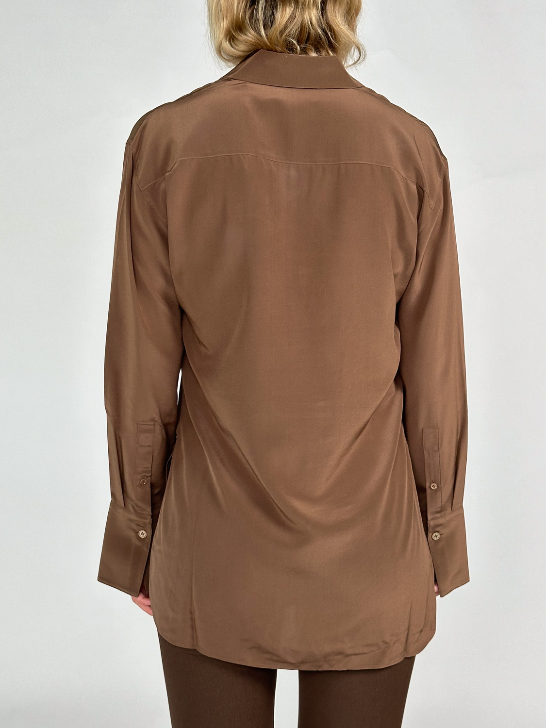 Joseph Joe – Blouse with light silk crepe  36 brown